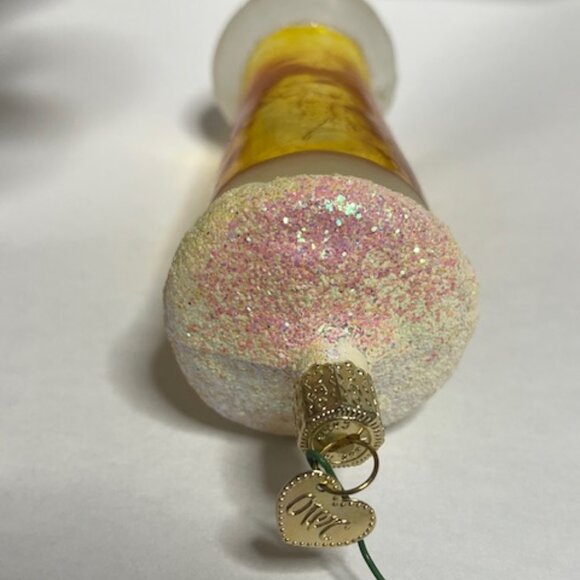 Old World Christmas Glass Blown Beer Hanging Holiday Glitter Ornament1.5"x4.25" - Picture 3 of 12